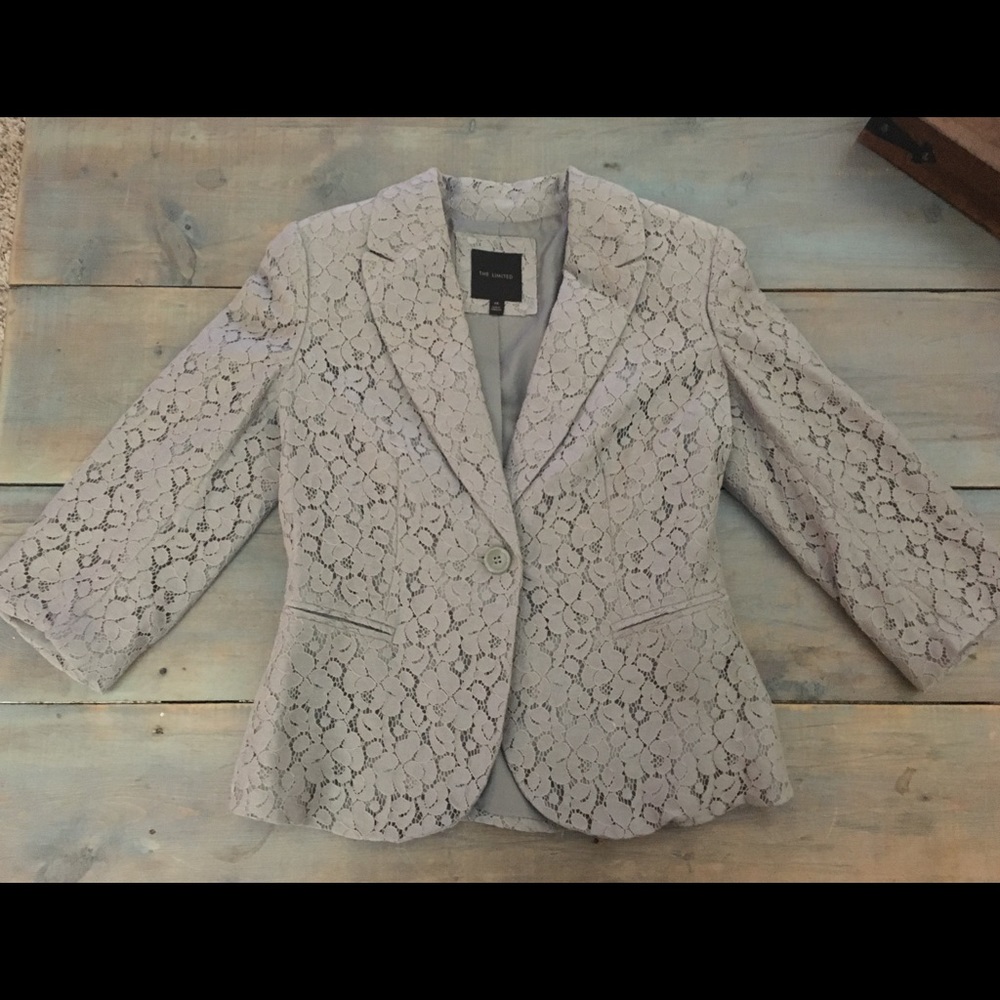 Gray Lace Blazer